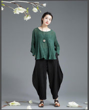 Load image into Gallery viewer, Three Colors Linen Fold Casual Women Tops C654T - FantasyLinen