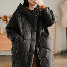 Load image into Gallery viewer, Black Puffer Coat, Puffer Jacket With Hoodie, Puffer Jacket Women
