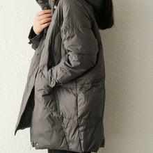 Load image into Gallery viewer, Black Puffer Coat, Puffer Jacket With Hoodie, Puffer Jacket Women