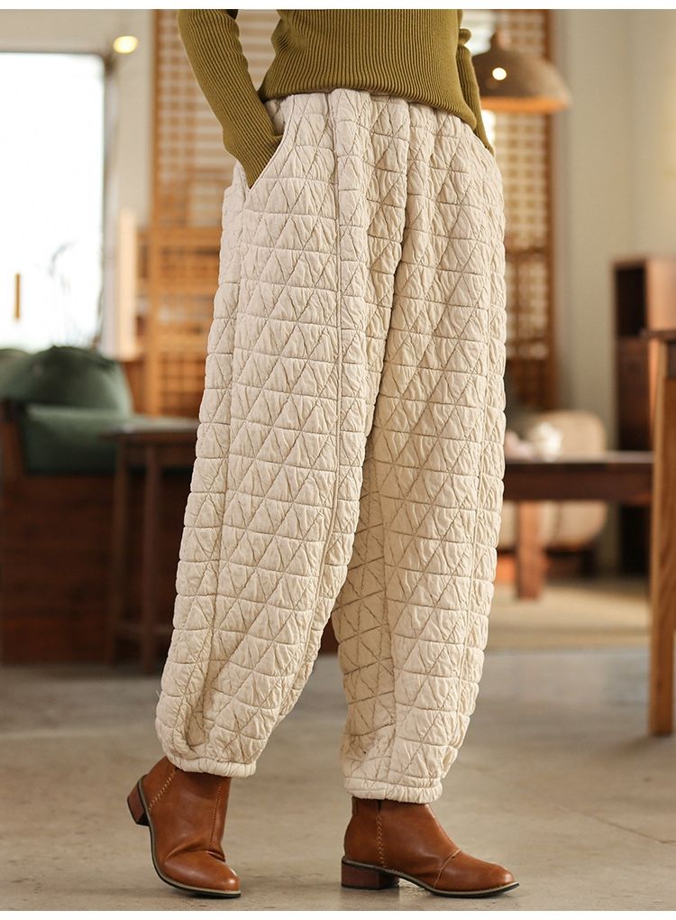 Winter Warm Harem Pants, Women's Autumn Winter Cotton Loose