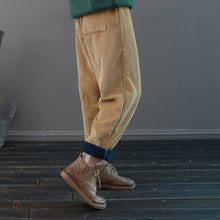 Load image into Gallery viewer, Winter Baggy Pants, Casual Corduroy Pants, Black Pocket Pants
