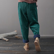 Load image into Gallery viewer, Winter Baggy Pants, Casual Corduroy Pants, Black Pocket Pants
