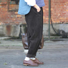 Load image into Gallery viewer, Wide Leg Pants, Baggy Corduroy Pants, Black Pants Women
