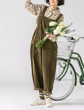 Load image into Gallery viewer, Warm Spring Women Jumpsuit Causel Overalls Corduroy Wide leg Trouser
