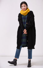 Load image into Gallery viewer, Women Black Loose Plus Size Sweater Coat
