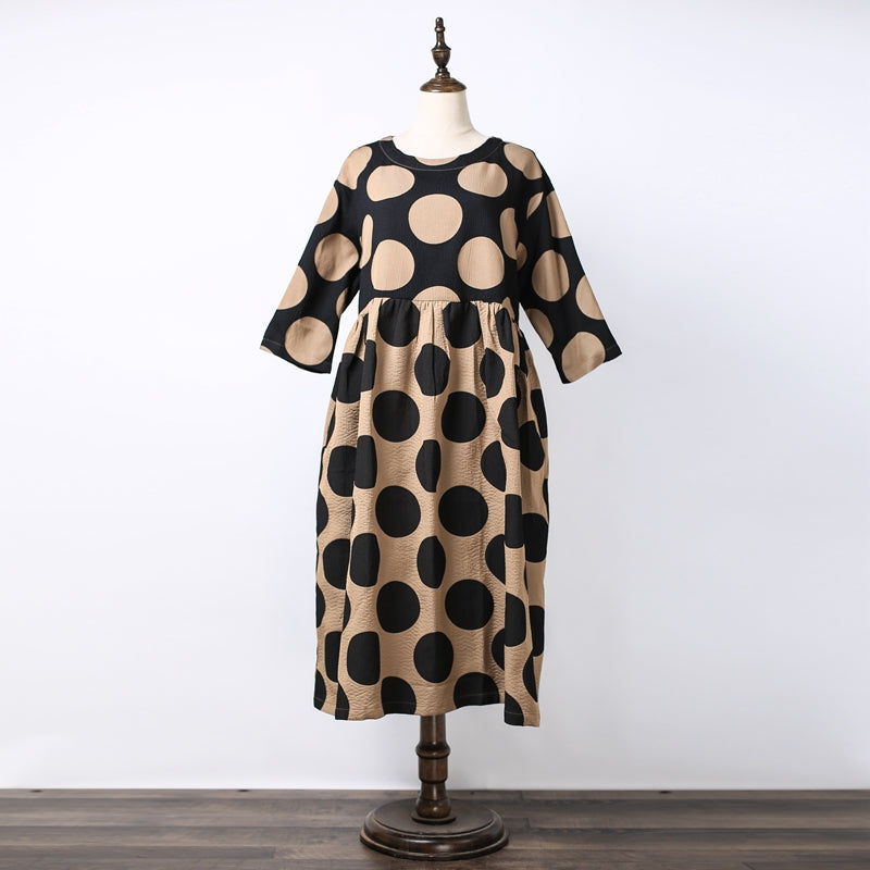 Women Polka Dots Elegant Loose Dress– FantasyLinen