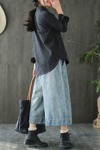 Load image into Gallery viewer, Embroider Birds Cowboy Jeans Wide-legged Pants Women Clothes K7102
