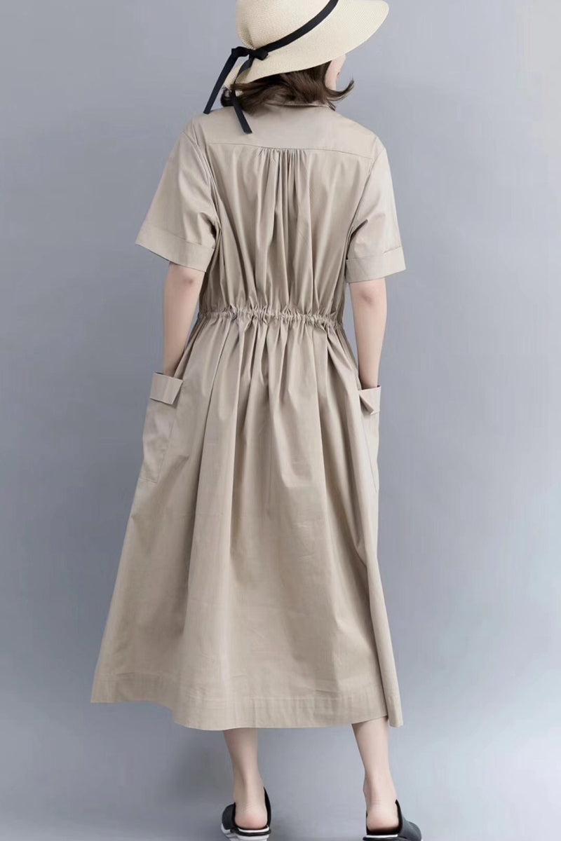 women casual cotton maxi dress Women's Casual Summer Hem Sundress: Elegant Long Sleeve Maxi Dress