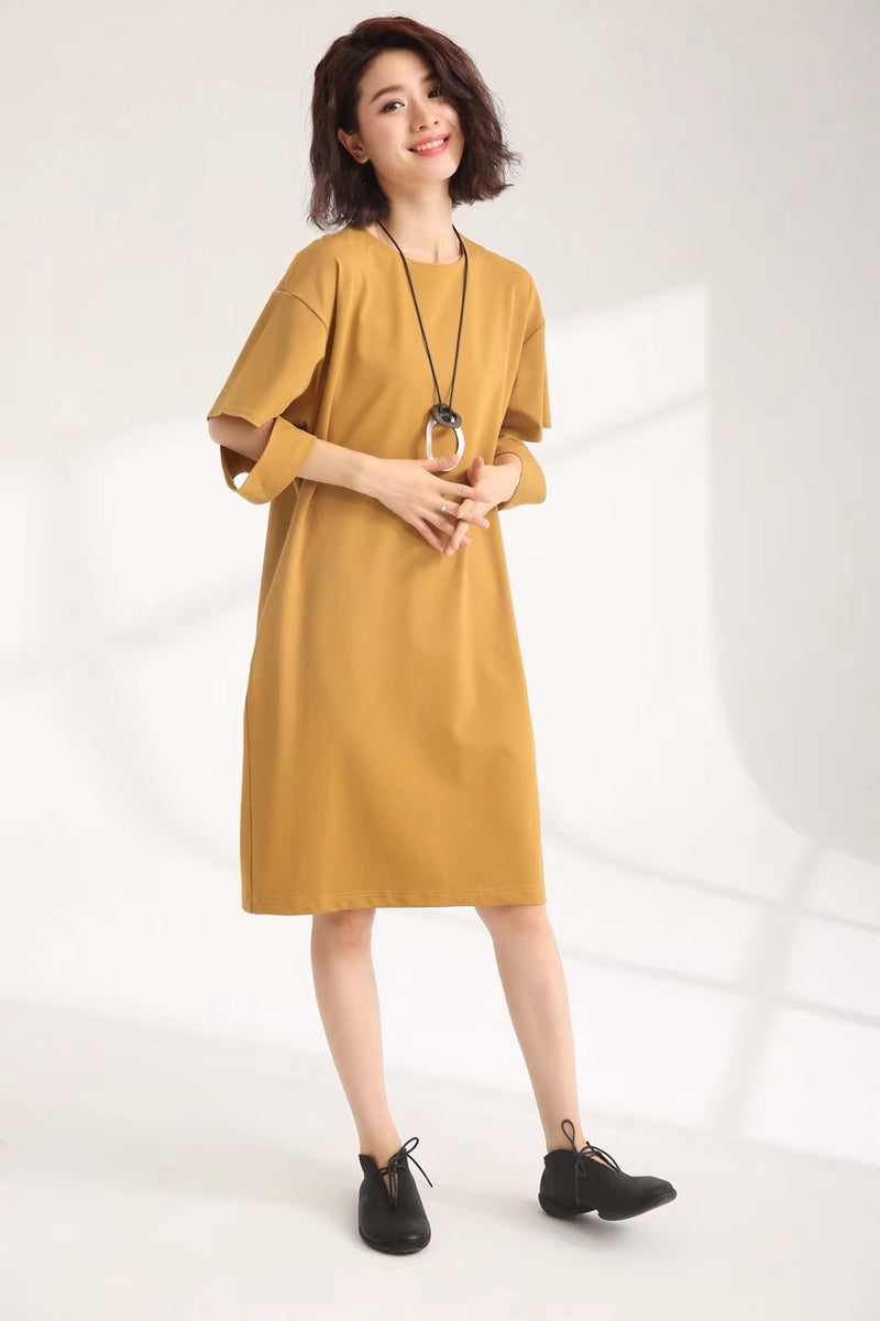 Casual Cute Cotton Dresses Women Loose Clothes 835