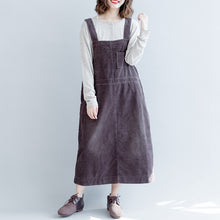 Load image into Gallery viewer, Loose Corduroy Strap Dresses Women Fall Outfits Q2493
