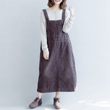 Load image into Gallery viewer, Loose Corduroy Strap Dresses Women Fall Outfits Q2493