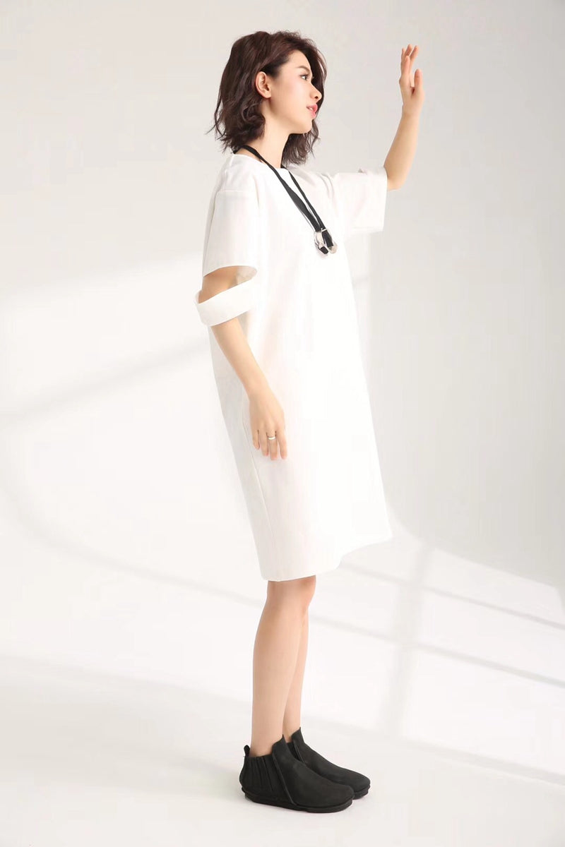 loose cute dresses Annhoo Girls Summer Long Dresses Crew Neck Short Sleeve A-Line Casual Comfy Loose Cute Dress with Pockets 4-14 Years