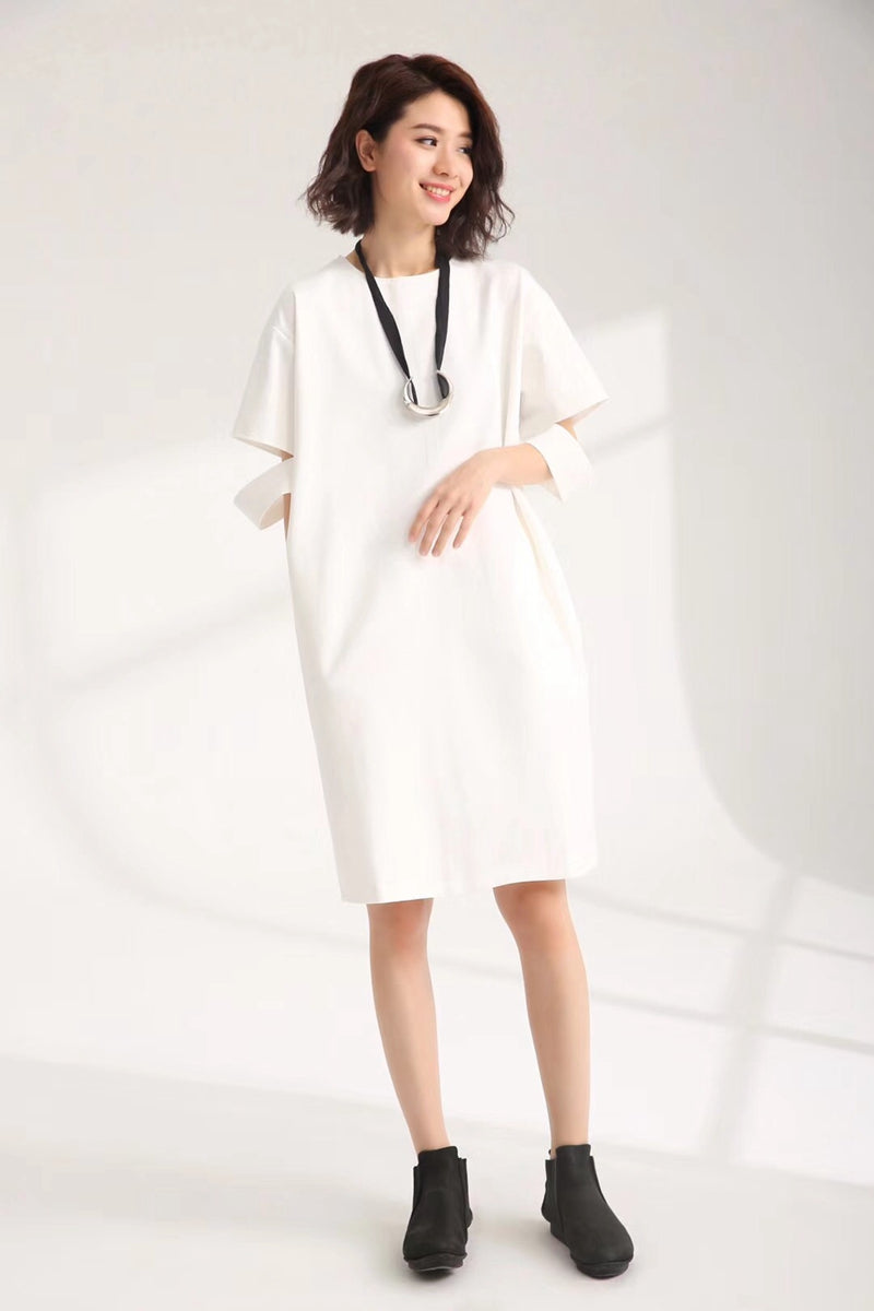 chinese dress ladies Casual Cute Cotton Dresses Women Loose Clothes 835– FantasyLinen