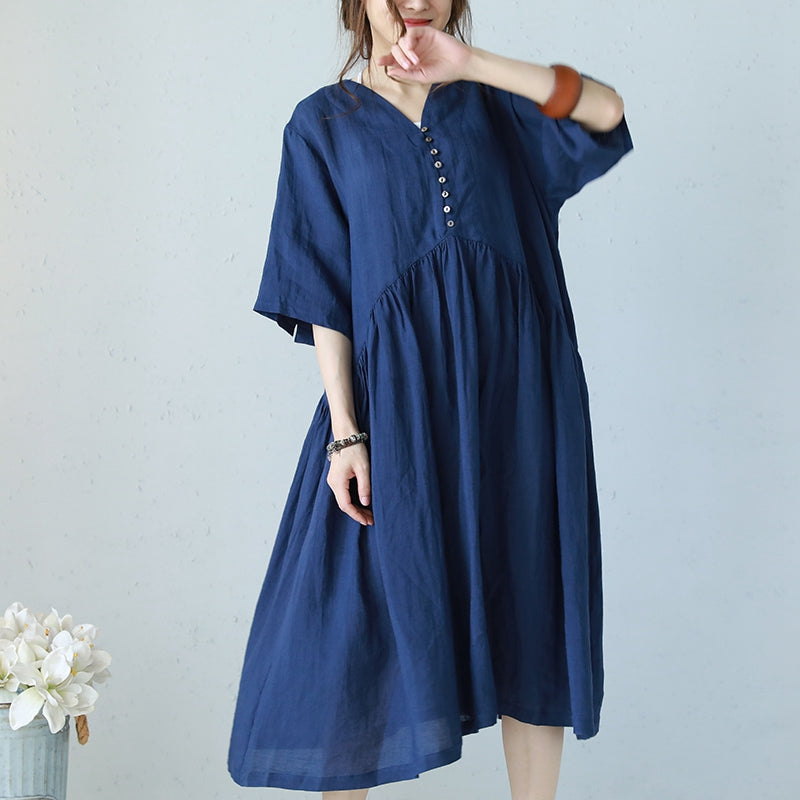 Vintage Plus Size Linen Dresses Women Loose Clothes Q1177– FantasyLinen