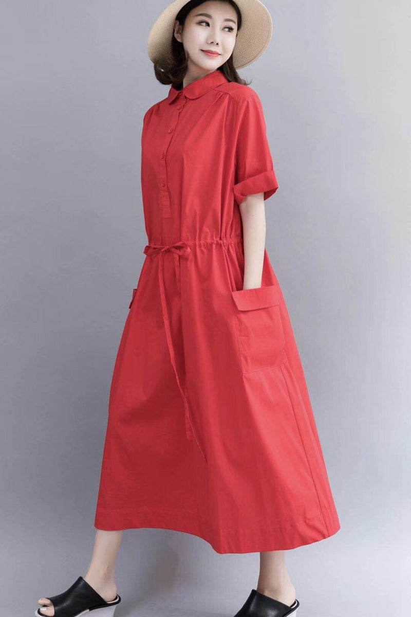 Casual Cotton Maxi Dresses for Women 712 M / Khaki Casual Cotton Maxi Dresses for Women 712 M / Khaki