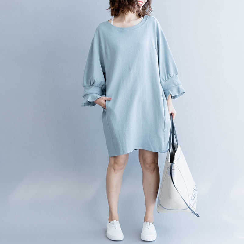 Casual Loose Cotton Shirt Dresses For Women Q2490– FantasyLinen