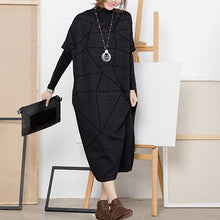 Load image into Gallery viewer, Loose Black Half Sleeve High Neck Sweater Dresses For Women Q2217