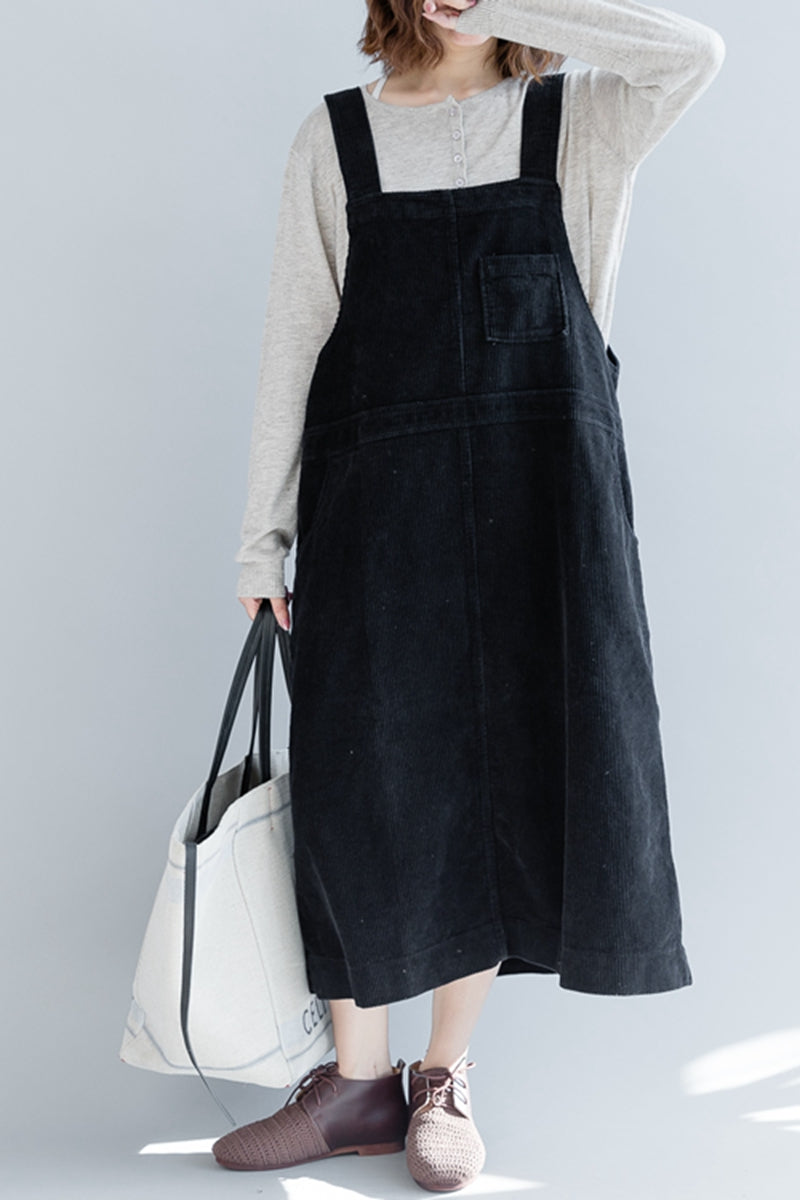 Loose Corduroy Strap Dresses Women Fall Outfits Q2493 FantasyLinen Loose Corduroy Strap Dresses Women Fall Outfits Q2493 FantasyLinen
