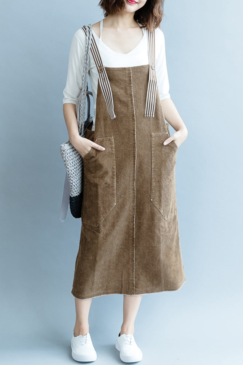 Fashion Coffee Corduroy Dresses Women Autumn Outfits Q2087 M Fashion Coffee Corduroy Dresses Women Autumn Outfits Q2087 M