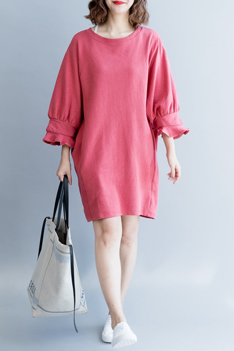 Casual Loose Cotton Shirt Dresses For Women Q2490