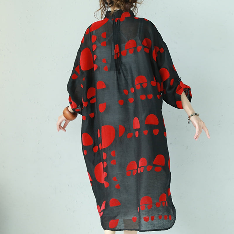 fitted lace wedding dress Casual Loose Summer Red Dot White Silk Linen Long Dresses Women Clothe–  FantasyLinen