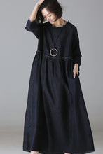 Load image into Gallery viewer, Casual Blue Denim Maxi Dresses For Women Q2133