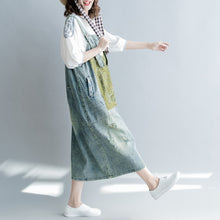 Load image into Gallery viewer, Loose Print Blue Denim Sundresses Women Casual Clothes Q1265
