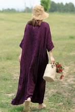Load image into Gallery viewer, Casual V Neck Maxi Dresses Women Loose Cotton Linen Outfits Q1674