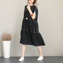 Load image into Gallery viewer, Summer Casual Black Long Dresses Women Loose Clothes Q1175