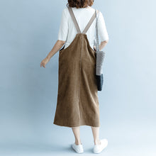 Load image into Gallery viewer, Fashion Coffee Corduroy Dresses Women Autumn Outfits Q2087