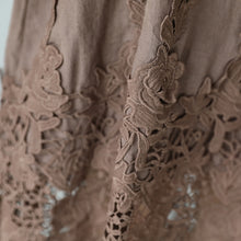 Load image into Gallery viewer, Casual Loose Fitting Round Neck Lace Linen Long Dress Q9901 - FantasyLinen