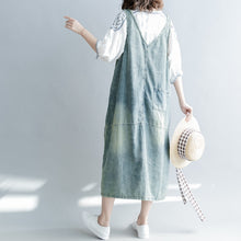 Load image into Gallery viewer, Loose Print Blue Denim Sundresses Women Casual Clothes Q1265
