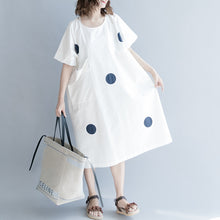 Load image into Gallery viewer, Cute Dot Cotton Long Dresses Women Casual Clothes Q7057A