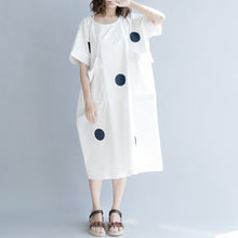 Load image into Gallery viewer, Cute Dot Cotton Long Dresses Women Casual Clothes Q7057A
