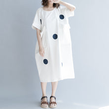Load image into Gallery viewer, Cute Dot Cotton Long Dresses Women Casual Clothes Q7057A
