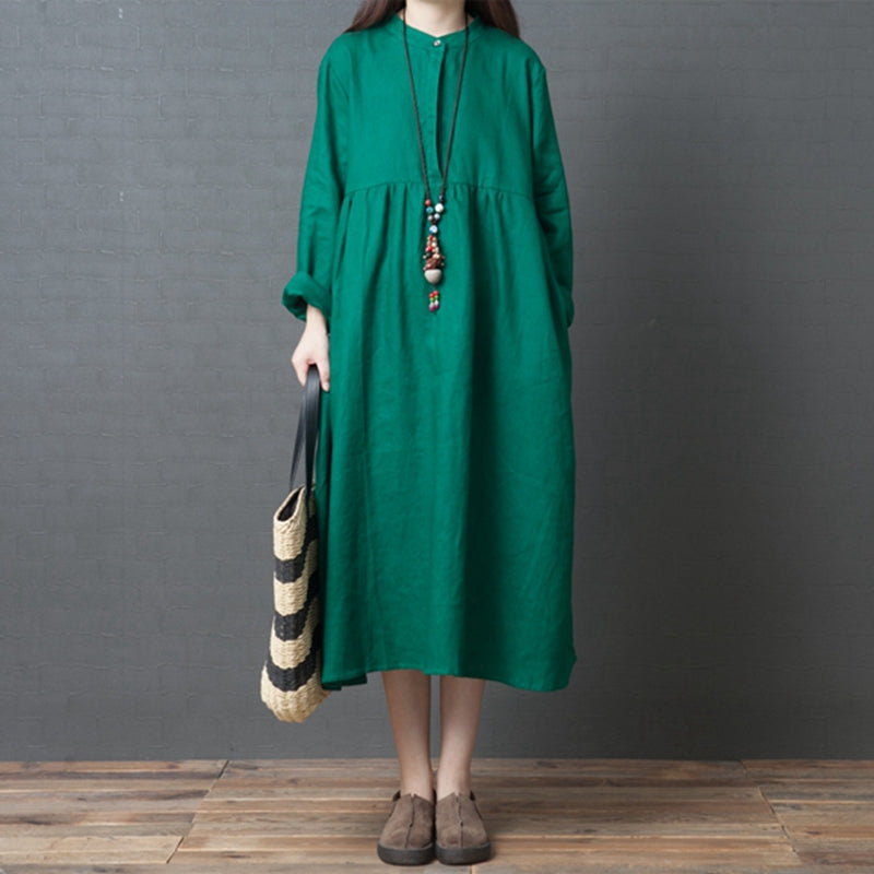 Loose Plus Size Linen Dresses For Women Q1210– FantasyLinen