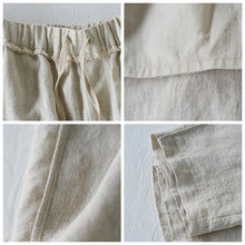 Load image into Gallery viewer, Women Beige Linen Casual Pants Summer Cool Trousers K6050
