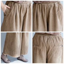 Load image into Gallery viewer, Vintage Corduroy Wide Leg Pants Women Casual Trousers K2492
