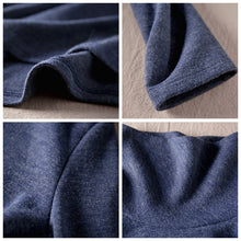 Load image into Gallery viewer, Loose Blue And Red High Neck Maxi Sweater Dresses For Women Q81007
