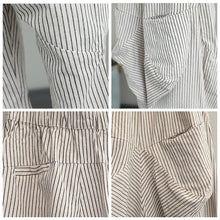 Load image into Gallery viewer, Vintage Casual Striped Cotton Linen Pants Women Fall Trousers
