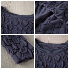 Load image into Gallery viewer, Black And Blue Loose Thicken Sweater Dresses For Women Z81042
