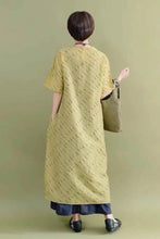 Load image into Gallery viewer, Green Casual Silk Linen Long Wind Coat Q2099