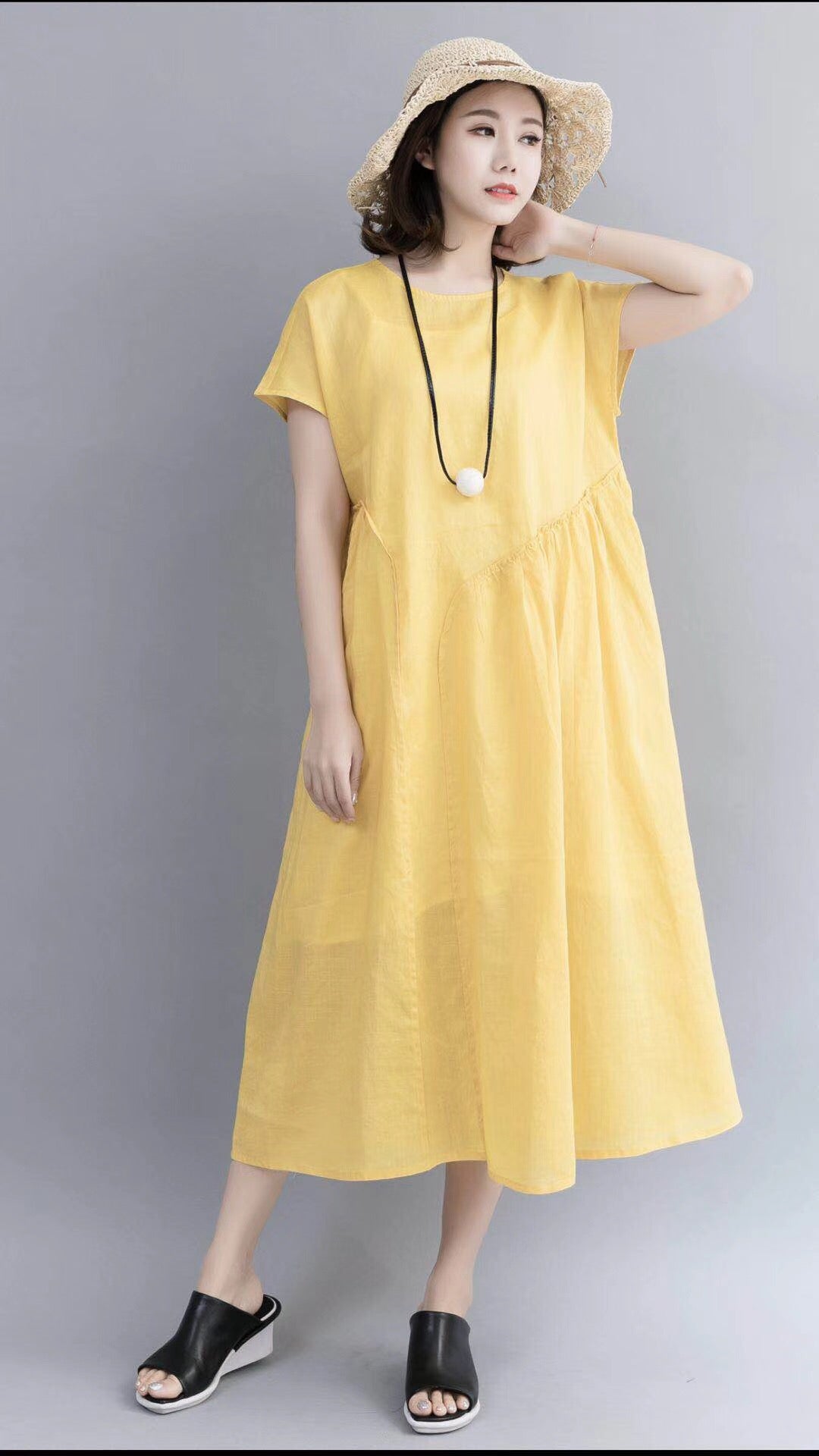 Vintage Plus Size Maxi Dresses Linen Clothes For Women Q1866 Vintage Plus Size Maxi Dresses Linen Clothes For Women Q1866