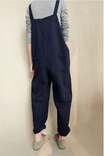 Load image into Gallery viewer, Women Casual Linen Jumpsuits Overalls Pants With Pockets Vintage Linen Harem Pants
