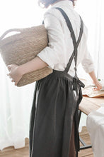 Load image into Gallery viewer, Cotton Linen Cross Back Apron Gift Chef Works Handmade Apron A1303