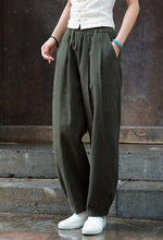 Load image into Gallery viewer, Autumn Linen Pants, Women Long Pants,Causel Women&#39;s Autumn Cotton Pants, Vintage Solid Color Linen Pants
