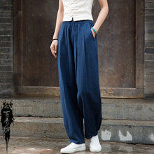 Load image into Gallery viewer, Autumn Linen Pants, Women Long Pants,Causel Women&#39;s Autumn Cotton Pants, Vintage Solid Color Linen Pants
