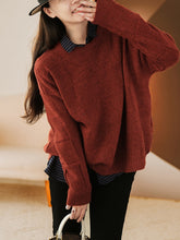 Load image into Gallery viewer, Warm Wool Sweater For Women Winter Grid Sweater
