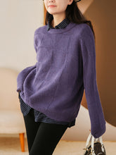 Load image into Gallery viewer, Warm Wool Sweater For Women Winter Grid Sweater
