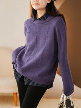 Load image into Gallery viewer, Warm Wool Sweater For Women Winter Grid Sweater